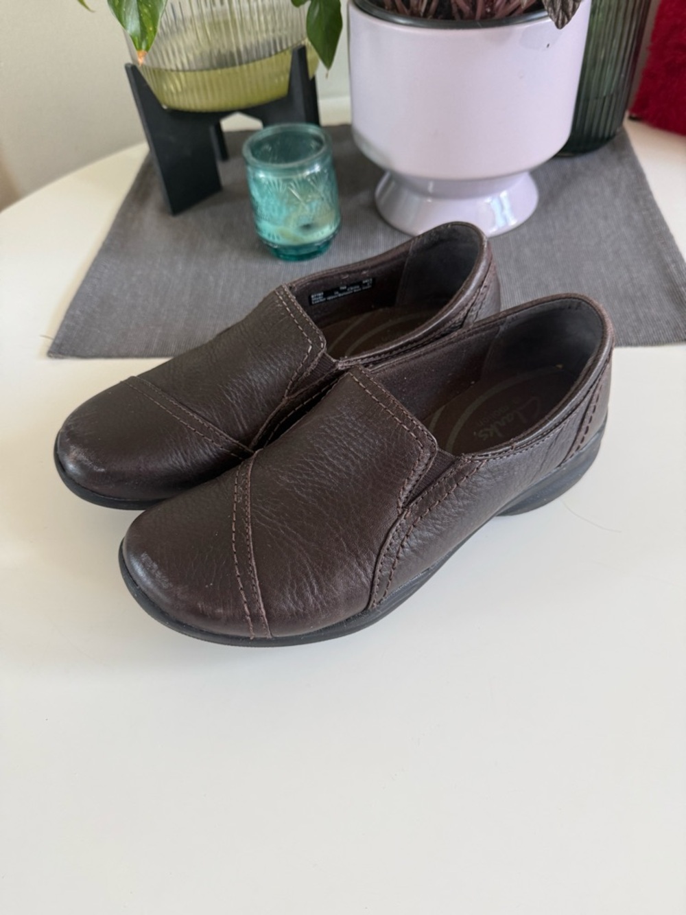Clarks Brown Casual Slip-On Loafers